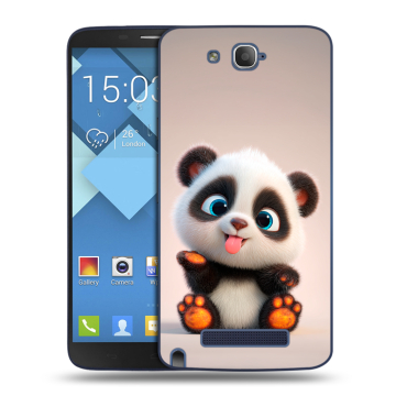 Пластиковый чехол на Alcatel One Touch Hero с принтом милая панда Пластиковый чехол на Alcatel One Touch Hero с принтом милая панда