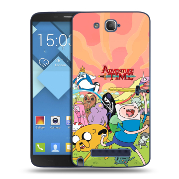 Пластиковый чехол на Alcatel One Touch Hero с принтом Adventure time Время приключений