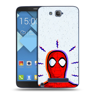 Пластиковый чехол на Alcatel One Touch Hero с принтом Spiderman Человек паук