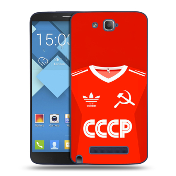 Пластиковый чехол на Alcatel One Touch Hero с принтом Флаг Герб СССР