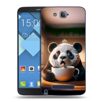 Пластиковый чехол на Alcatel One Touch Hero с принтом смешная панда Пластиковый чехол на Alcatel One Touch Hero с принтом смешная панда