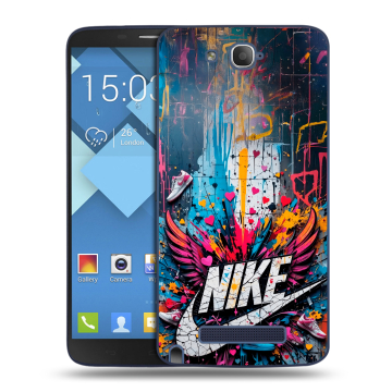 Пластиковый чехол на Alcatel One Touch Hero с принтом Nike Найк