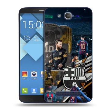 Пластиковый чехол на Alcatel One Touch Hero с принтом Messi Barcelona Пластиковый чехол на Alcatel One Touch Hero с принтом Messi Barcelona