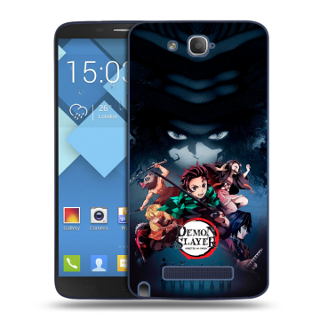 Пластиковый чехол на Alcatel One Touch Hero с принтом Demon Slayer Клинок рассекающий демонов