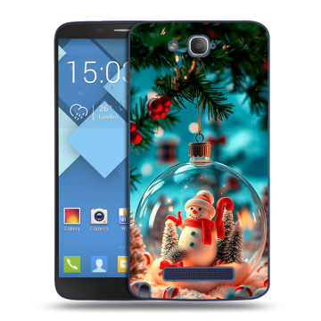 Пластиковый чехол на Alcatel One Touch Hero с принтом Новый год