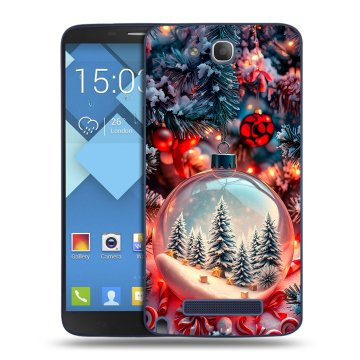 Пластиковый чехол на Alcatel One Touch Hero с принтом Новый год
