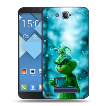 Пластиковый чехол на Alcatel One Touch Hero с принтом Новый год гринч