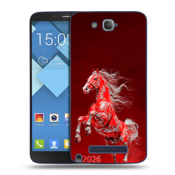 Пластиковый чехол на Alcatel One Touch Hero с принтом Новый год
