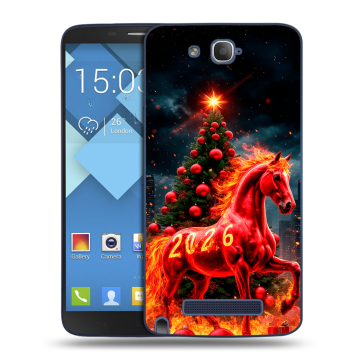 Пластиковый чехол на Alcatel One Touch Hero с принтом Новый год