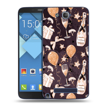 Пластиковый чехол на Alcatel One Touch Hero с принтом Новый год