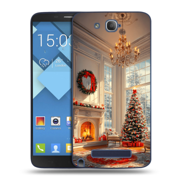 Пластиковый чехол на Alcatel One Touch Hero с принтом Новый год