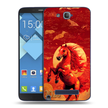 Пластиковый чехол на Alcatel One Touch Hero с принтом Новый год