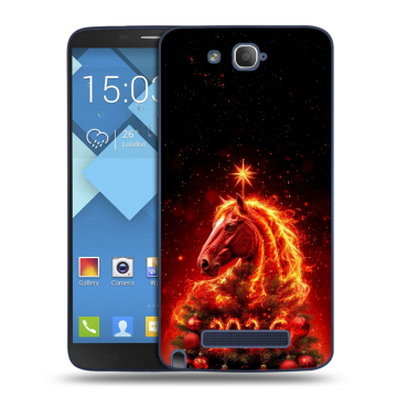 Пластиковый чехол на Alcatel One Touch Hero с принтом Новый год