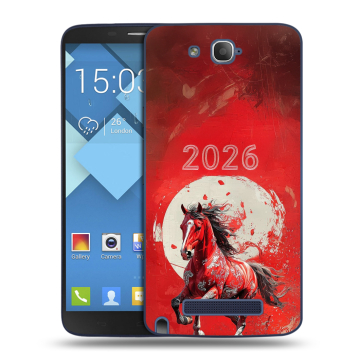 Пластиковый чехол на Alcatel One Touch Hero с принтом Новый год