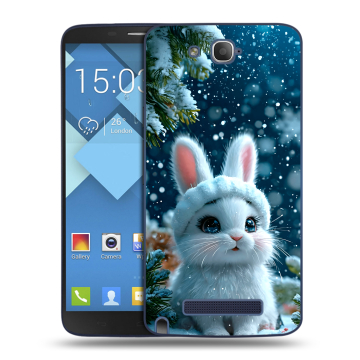 Пластиковый чехол на Alcatel One Touch Hero с принтом Новый год