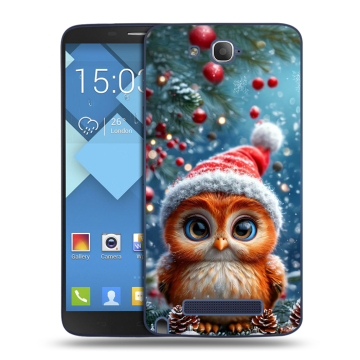Пластиковый чехол на Alcatel One Touch Hero с принтом Новый год