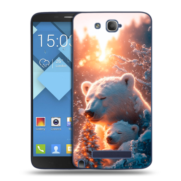 Пластиковый чехол на Alcatel One Touch Hero с принтом Новый год
