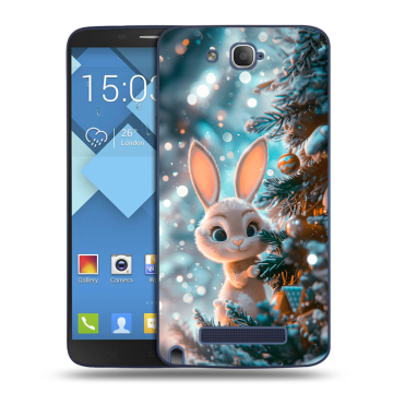 Пластиковый чехол на Alcatel One Touch Hero с принтом Новый год