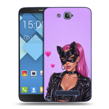 Пластиковый чехол на Alcatel One Touch Hero с принтом женский