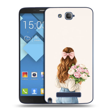 Пластиковый чехол на Alcatel One Touch Hero с принтом женский Пластиковый чехол на Alcatel One Touch Hero с принтом женский