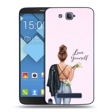 Пластиковый чехол на Alcatel One Touch Hero с принтом женский Пластиковый чехол на Alcatel One Touch Hero с принтом женский