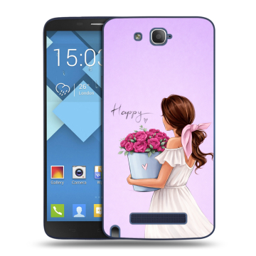 Пластиковый чехол на Alcatel One Touch Hero с принтом женский Пластиковый чехол на Alcatel One Touch Hero с принтом женский