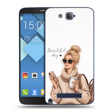 Пластиковый чехол на Alcatel One Touch Hero с принтом женский Пластиковый чехол на Alcatel One Touch Hero с принтом женский