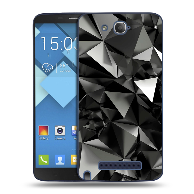 Пластиковый чехол на Alcatel One Touch Hero с принтом Черные кристаллы Пластиковый чехол на Alcatel One Touch Hero с принтом Черные кристаллы