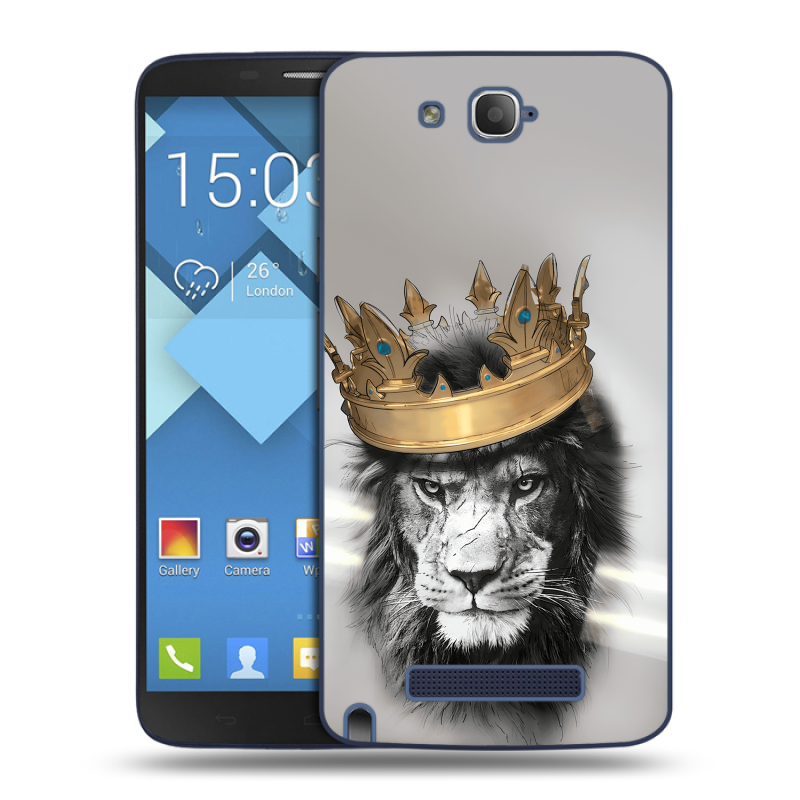 Пластиковый чехол на Alcatel One Touch Hero с принтом Лев с короной Пластиковый чехол на Alcatel One Touch Hero с принтом Лев с короной