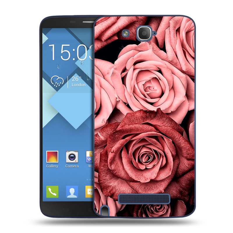 Пластиковый чехол на Alcatel One Touch Hero с принтом Цветы розы Пластиковый чехол на Alcatel One Touch Hero с принтом Цветы розы