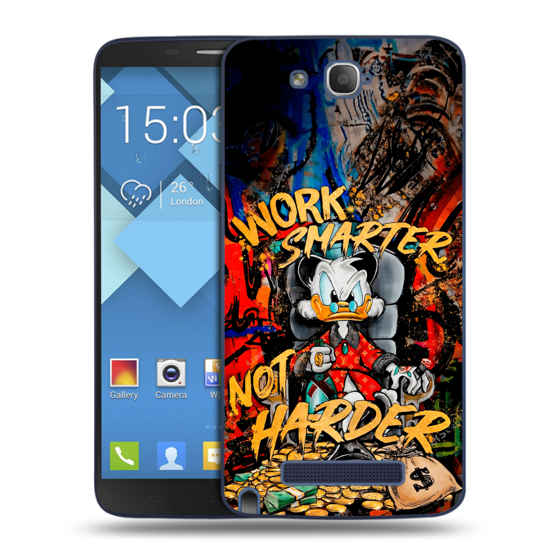 Пластиковый чехол на Alcatel One Touch Hero с принтом Дональд Дак Деньги Пластиковый чехол на Alcatel One Touch Hero с принтом Дональд Дак Деньги