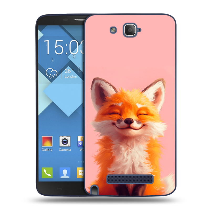 Пластиковый чехол на Alcatel One Touch Hero с принтом милая лиса Пластиковый чехол на Alcatel One Touch Hero с принтом милая лиса