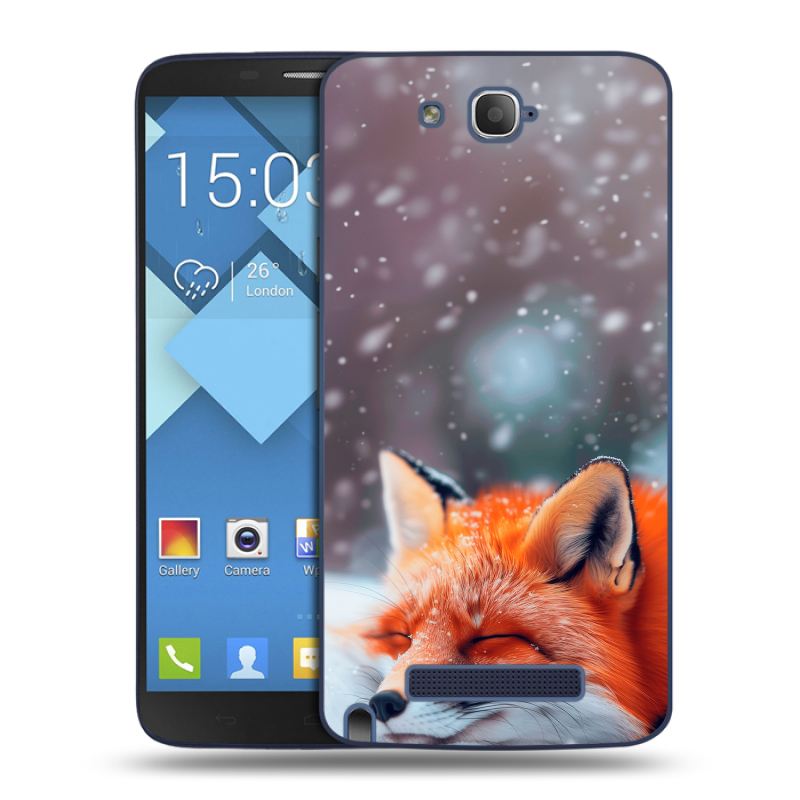 Пластиковый чехол на Alcatel One Touch Hero с принтом лиса Пластиковый чехол на Alcatel One Touch Hero с принтом лиса