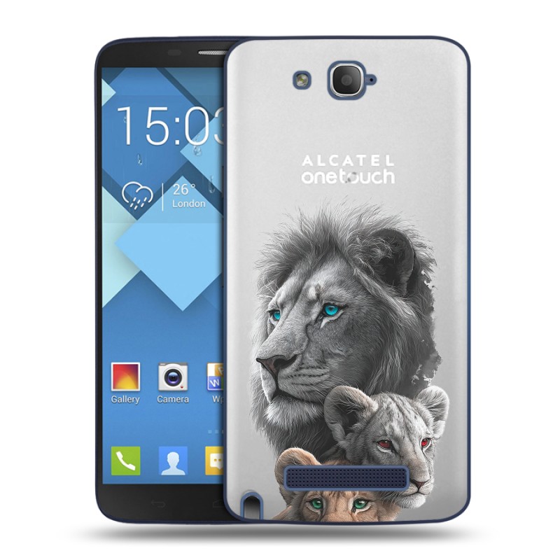 Пластиковый чехол на Alcatel One Touch Hero с принтом Львы Пластиковый чехол на Alcatel One Touch Hero с принтом Львы