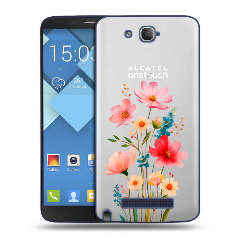 Пластиковый чехол на Alcatel One Touch Hero с принтом Цветы Пластиковый чехол на Alcatel One Touch Hero с принтом Цветы