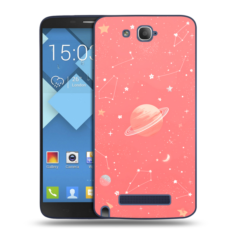 Пластиковый чехол на Alcatel One Touch Hero с принтом Розовый космос Пластиковый чехол на Alcatel One Touch Hero с принтом Розовый космос