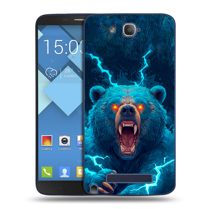 Пластиковый чехол на Alcatel One Touch Hero с принтом Медведь Пластиковый чехол на Alcatel One Touch Hero с принтом Медведь
