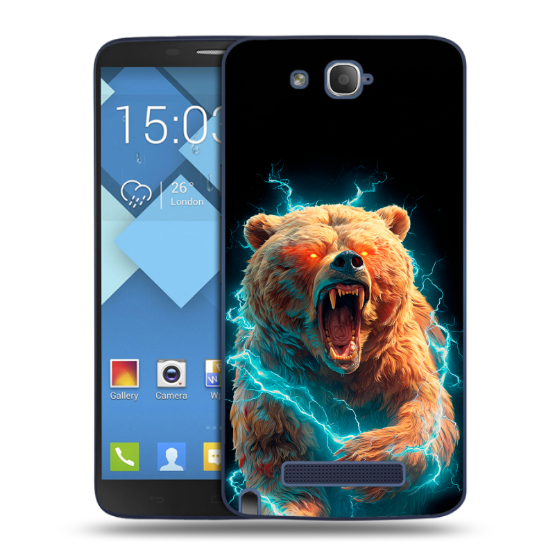 Пластиковый чехол на Alcatel One Touch Hero с принтом Медведь Пластиковый чехол на Alcatel One Touch Hero с принтом Медведь