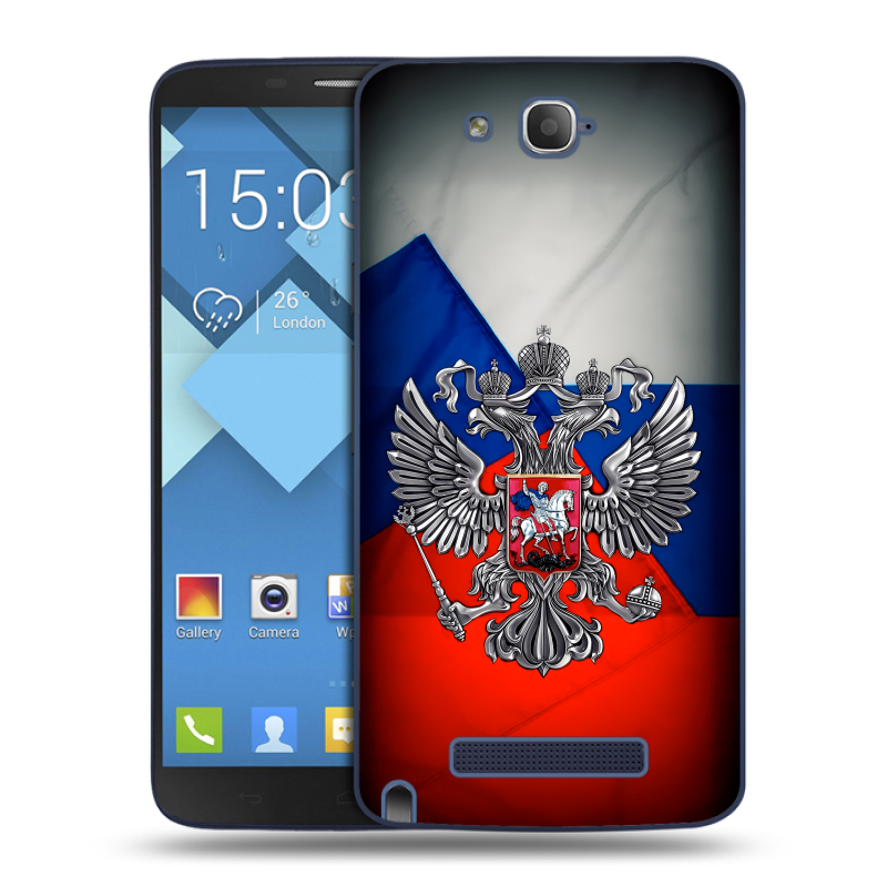 Пластиковый чехол на Alcatel One Touch Hero с принтом Флаг России Пластиковый чехол на Alcatel One Touch Hero с принтом Флаг России