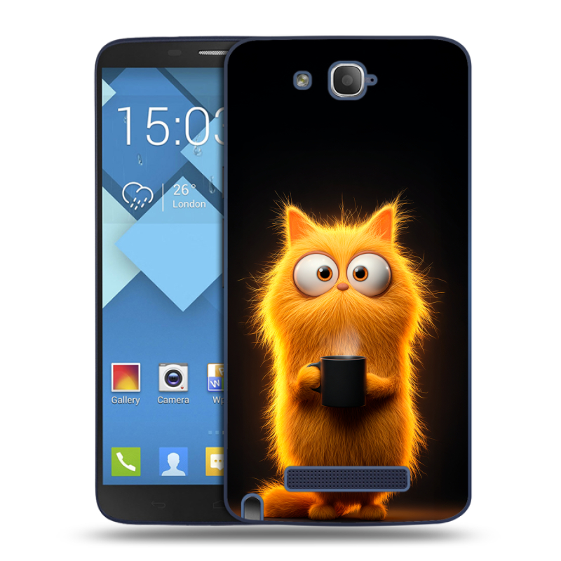 Пластиковый чехол на Alcatel One Touch Hero с принтом Смешной кот Пластиковый чехол на Alcatel One Touch Hero с принтом Смешной кот