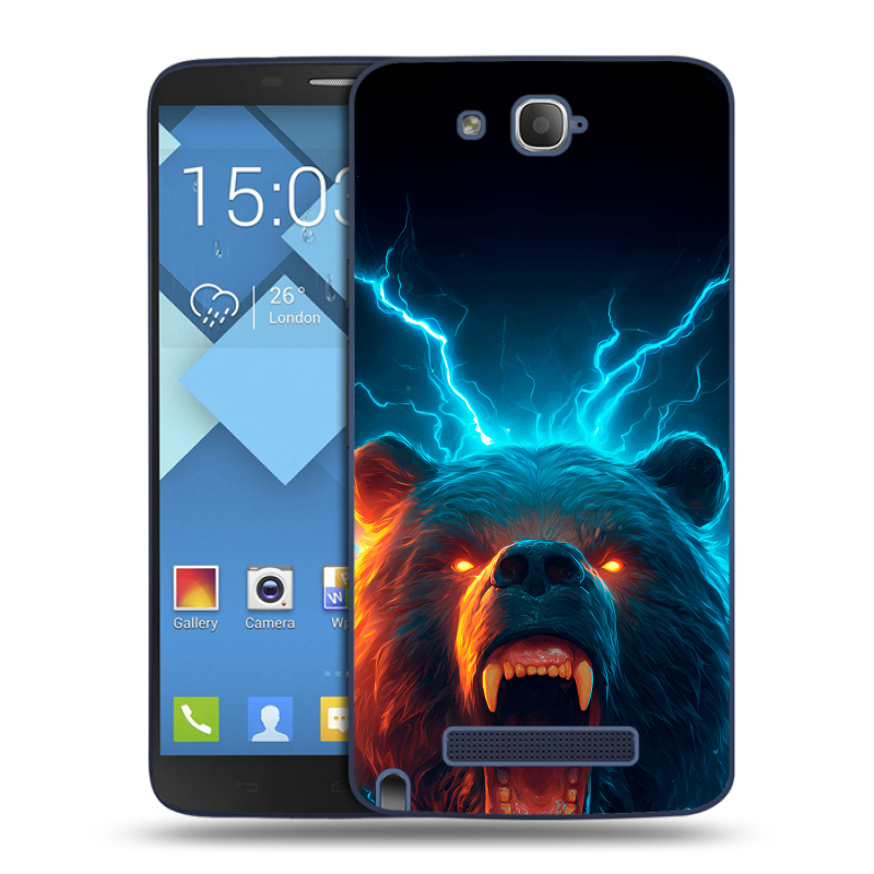 Пластиковый чехол на Alcatel One Touch Hero с принтом Медведь Пластиковый чехол на Alcatel One Touch Hero с принтом Медведь