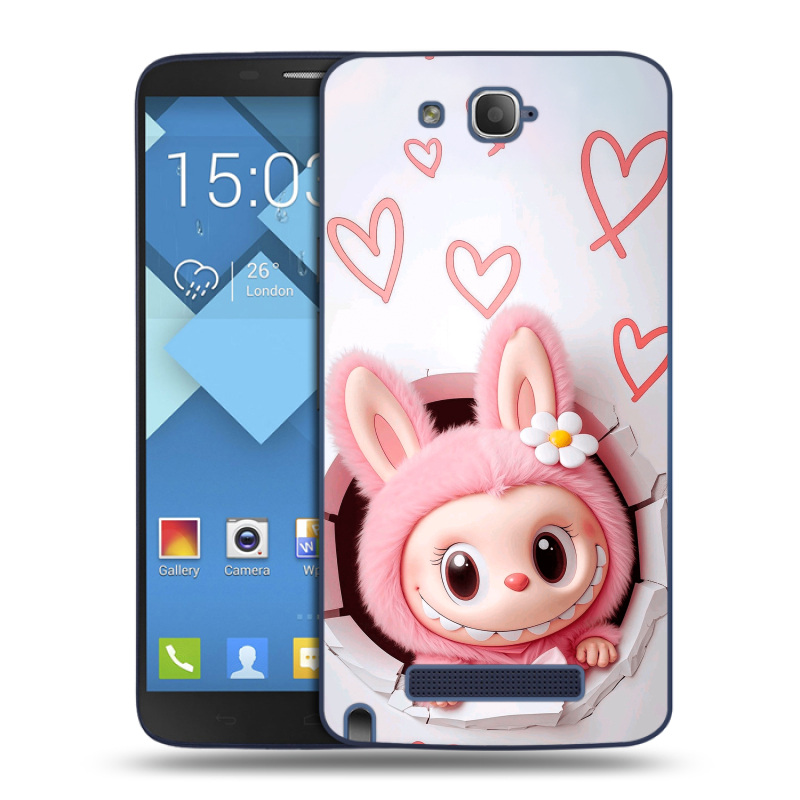 Пластиковый чехол на Alcatel One Touch Hero с принтом Labubu Лабубу Пластиковый чехол на Alcatel One Touch Hero с принтом Labubu Лабубу