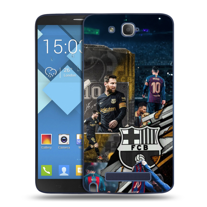 Пластиковый чехол на Alcatel One Touch Hero с принтом Messi Barcelona Пластиковый чехол на Alcatel One Touch Hero с принтом Messi Barcelona