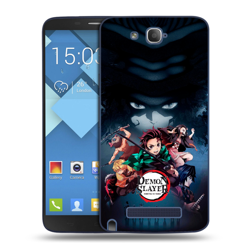 Пластиковый чехол на Alcatel One Touch Hero с принтом Demon Slayer Клинок рассекающий демонов Пластиковый чехол на Alcatel One Touch Hero с принтом Demon Slayer Клинок рассекающий демонов