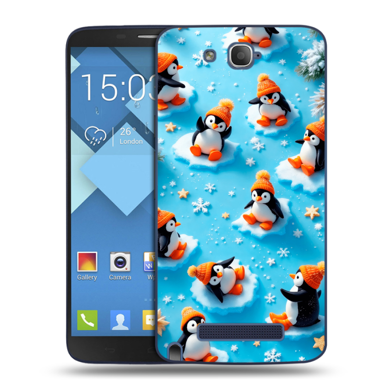 Пластиковый чехол на Alcatel One Touch Hero с принтом Новый год Пластиковый чехол на Alcatel One Touch Hero с принтом Новый год
