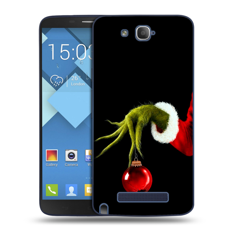 Пластиковый чехол на Alcatel One Touch Hero с принтом Новый год Гринч Пластиковый чехол на Alcatel One Touch Hero с принтом Новый год Гринч