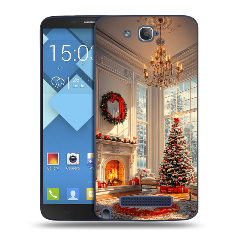 Пластиковый чехол на Alcatel One Touch Hero с принтом Новый год Пластиковый чехол на Alcatel One Touch Hero с принтом Новый год