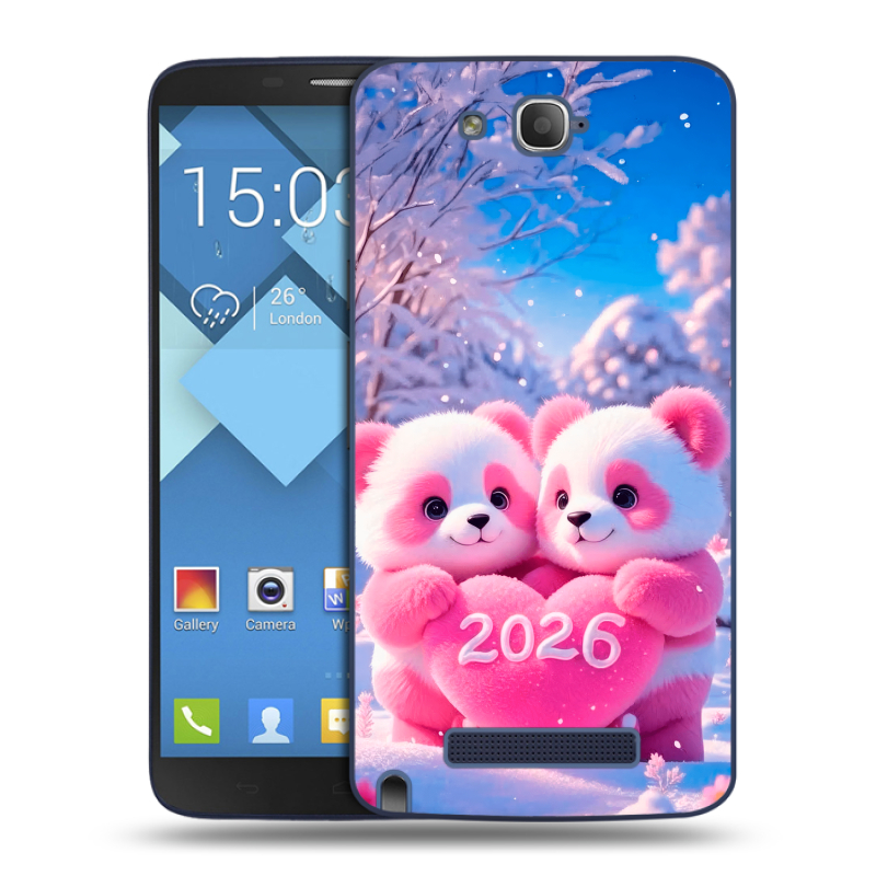 Пластиковый чехол на Alcatel One Touch Hero с принтом Новый год Пластиковый чехол на Alcatel One Touch Hero с принтом Новый год