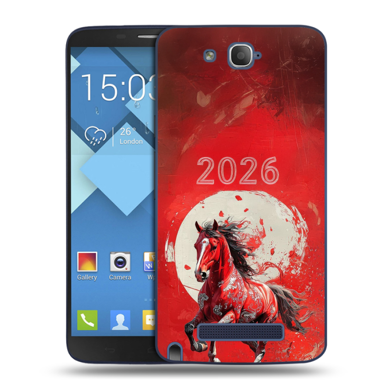 Пластиковый чехол на Alcatel One Touch Hero с принтом Новый год Пластиковый чехол на Alcatel One Touch Hero с принтом Новый год