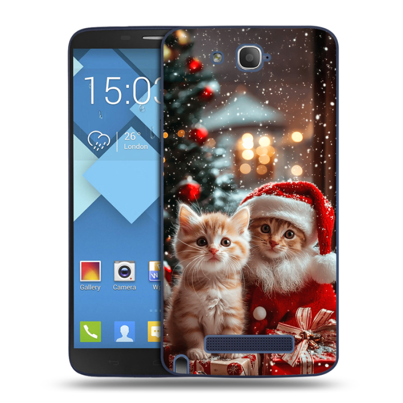 Пластиковый чехол на Alcatel One Touch Hero с принтом Новый год Пластиковый чехол на Alcatel One Touch Hero с принтом Новый год